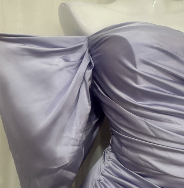 Charming Light Purple Mermaid Sweetheart Neck Pearl Sequin Satin Long Formal Prom Dress