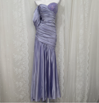 Charming Light Purple Mermaid Sweetheart Neck Pearl Sequin Satin Long Formal Prom Dress