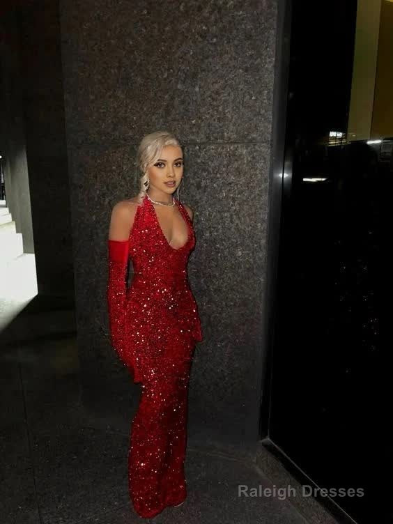 Charming Mermaid Red Sequins Prom Dress Secondary image