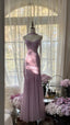 Charming Purple Chiffon Beaded Mermaid Long Formal Prom Dress