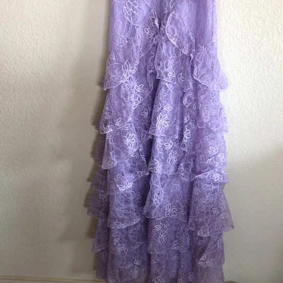 Lilac Prom Dresses Long Layed Lace Prom Dresses
