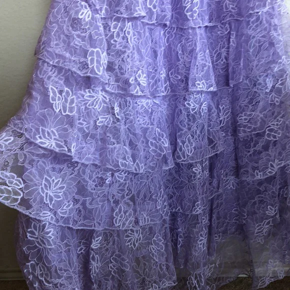 Lilac Prom Dresses Long Layed Lace Prom Dresses