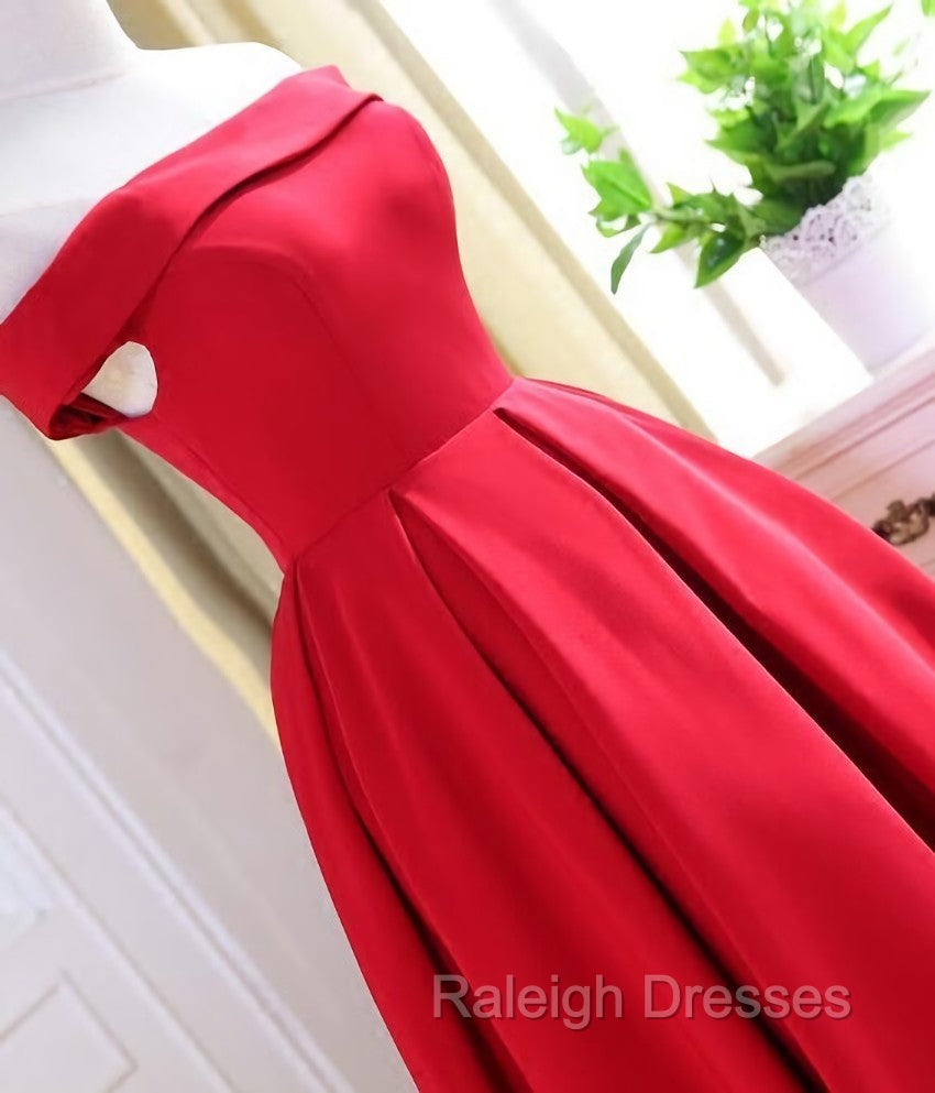 Charming Satin Red Off The Shoulder Homecoming Dress, Party Dress Secondary image