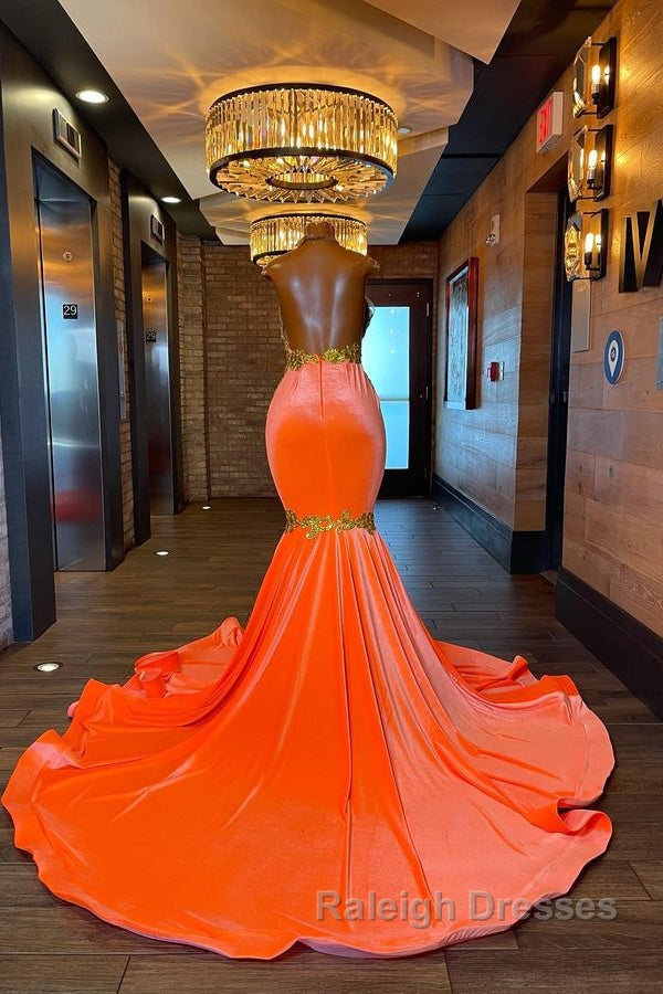 Charming Sleeveless Halter Backless Mermaid Prom Dresses With Gold Beading Secondary image