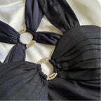 Charming Straps Navy Blue Ombre Long Backless Prom Dress Evening Dress