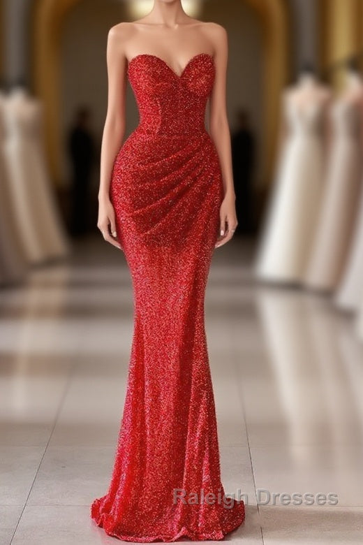 Charming Sweetheart Sleeveless Mermaid Prom Dresses Long Slit Online Main image