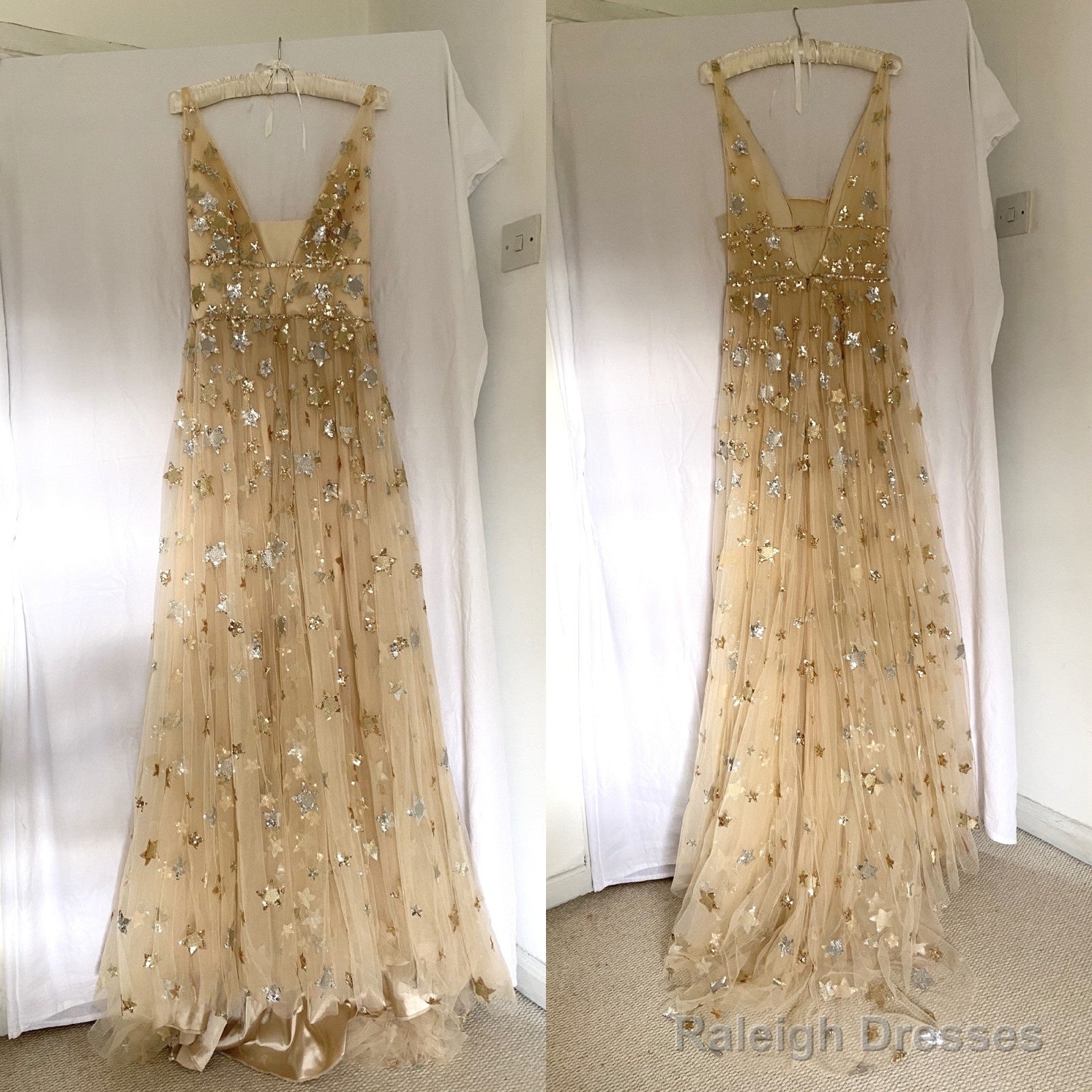 Charming V-Neck Floral Long Prom Dress, Evening Dress Secondary image