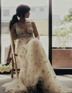 Charming V-Neck Floral Long Prom Dress, Evening Dress