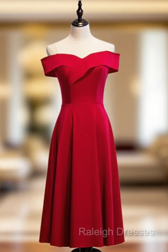 Cheap Satin Burgundy Sleeveless Short Prom Dress Main image