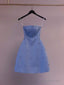 Chic A-Line Blue Satin Homecoming Dress 18Th Birthday Outfits