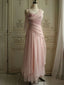 Sweet Elegant Pink Pearl Long Tulle Prom Dress Evening Dress Party Dress