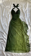 Chic A Line Long Prom Dress Chiffon Green Prom Dresses Evening Dress