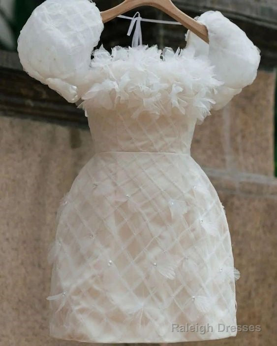 Chic A-Line Organza White Homecoming Dress 18Th Birthday Outfits Main image