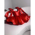 Chic A-Line Satin Straps Short White Homecoming Dresses 20Th Birthday Outfits
