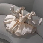 Chic A-Line Satin Straps Short White Homecoming Dresses 20Th Birthday Outfits