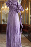 Chic A Line Scoop Lilac Long Prom Dresses Birthday Dress With Ruffles
