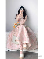 Chic A Line Spaghetti Straps Pink Satin Ankle Length Prom Dresses Birthday Outfits