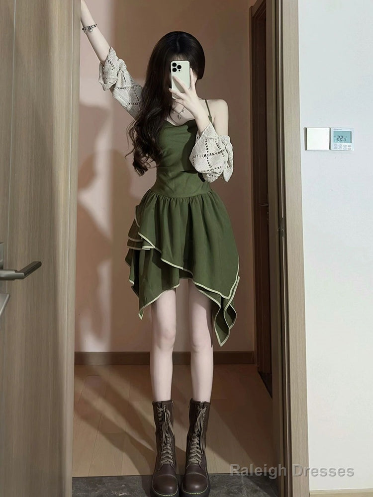 Chic A Line Spaghetti Straps Short Beach Dress Birthday Dresses Birthday Outfits Main image