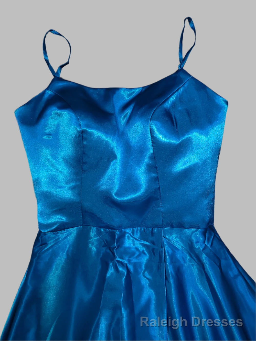 Chic A-Line Tie Straps Long Satin Prom Party Dress With Split Secondary image