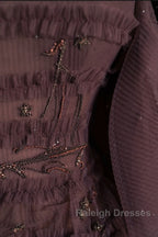 Chic Ball Gown Off The Shoulder Long Sleeves Evening Dress Tulle Long Prom Dresses