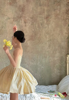 Chic Ball Gown Spaghetti Straps Champagne Homecoming Dresses Birthday Dress Birthday Outfits