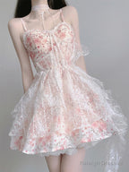 Chic Ball Gowns Spaghetti Straps Lolita Dresses Pink Birthday Dress Birthday Outfits