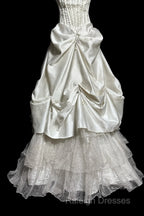 Chic Ball Gown Strapless Taffeta Ivory Long Wedding Dress Bridal Dresses