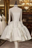 Chic Ball Gown Straps White Satin Homecoming Dresses Birthday Dress Birthday Outfits
