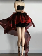 Chic Ball Gowns Sweetheart Burgundy Short Birthday Dress Birthday Outfits