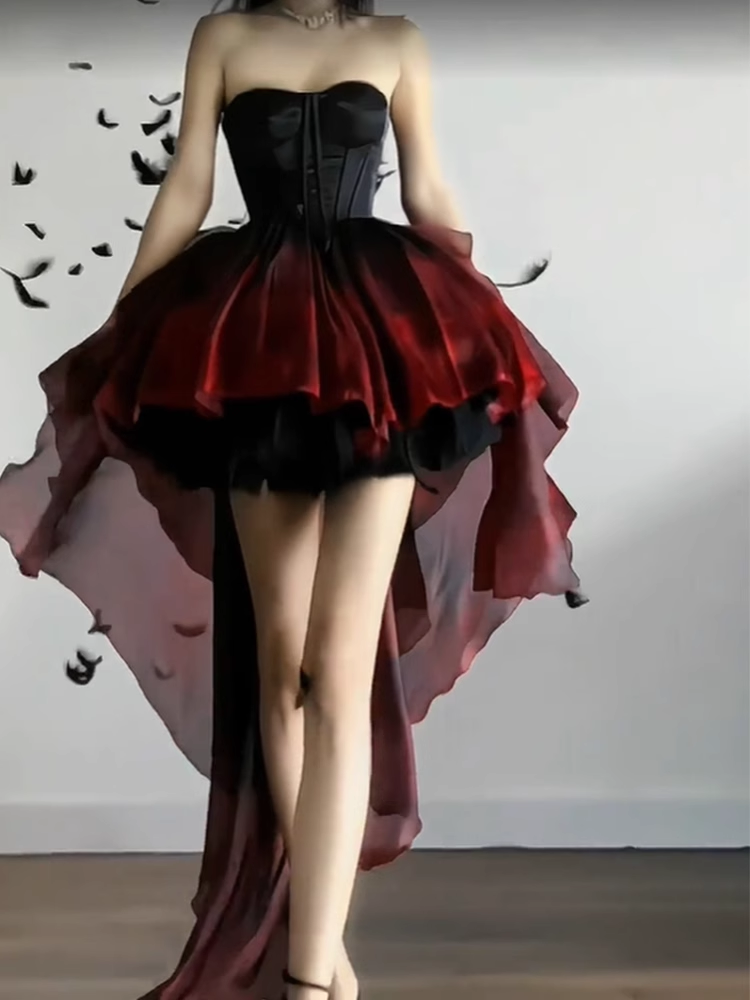 Chic Ball Gowns Sweetheart Burgundy Short Birthday Dress Birthday Outfits