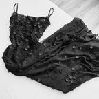 Chic Bodycon Spaghetti Straps 3D Applique Long Prom Dresses