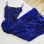 Chic Bodycon Spaghetti Straps 3D Applique Long Prom Dresses