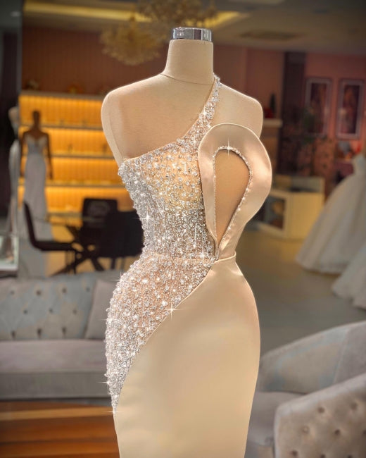 Chic Champagne Sleeveless Mermaid Prom Dresses Long Evening Gowns Secondary image