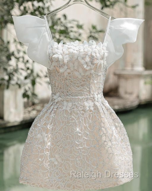 Chic Glitter A-Line Beaded Short Homecoming Dress 18Th Birthday Outfits