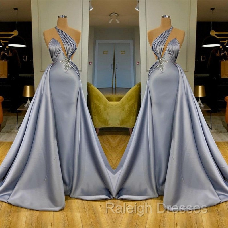 Chic Halter Beadings Long Evening Dress With Detachable Skirt