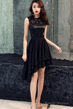 Chic High Low Chiffon And Satin Lace Prom Dresses High Low Homecoming Dresses Prom Dresses