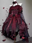 Chic High Low Halter Burgundy Organza Prom Dress Birthday Outfits