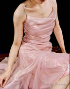 Chic High Low Spaghetti Straps Pink Knee Length Prom Dresses Birthday Outfits