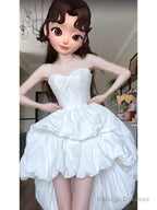 Chic High Low Spaghetti Straps White Beach Dress Party Dress Birthday Dresses Birthday Outfits