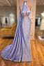 Chic Lilac One Shoulder Mermaid Long Prom Dresses On Sale