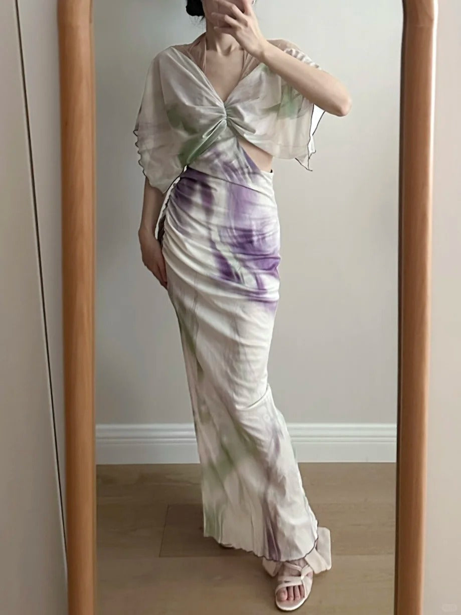 Chic Mermaid Chiffon Long Formal Prom Dress