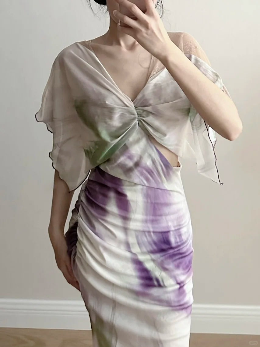 Chic Mermaid Chiffon Long Formal Prom Dress