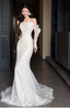 Chic Mermaid Long Wedding Dress Lace Strapless White Bridal Gown Appliques Sleeveless Bridal Dress