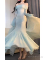 Chic Mermaid Off The Shoulder Mint Green Ankle Length Birthday Dresses Birthday Outfits