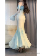 Chic Mermaid Off The Shoulder Mint Green Ankle Length Birthday Dresses Birthday Outfits