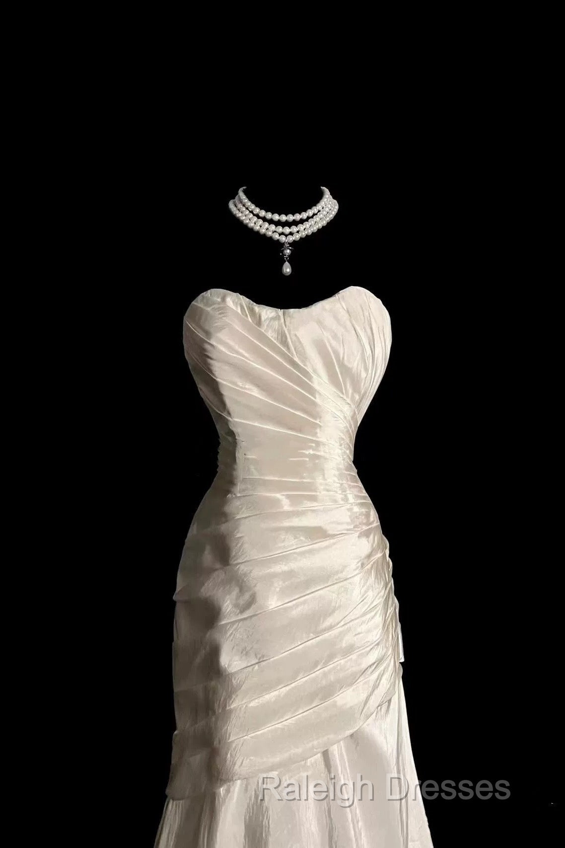 Chic Mermaid Sweetheart Taffeta Ivory Long Wedding Dress Bridal Dresses