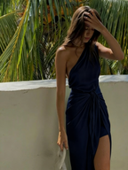 Chic One Shoulder Satin Prom Dresses Prom Dresses Long Prom Dresses
