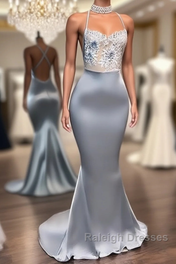 Chic Sequins Sleeveless Mermaid Prom Dresses Glitter New Arrival Halter Red Evening Gowns