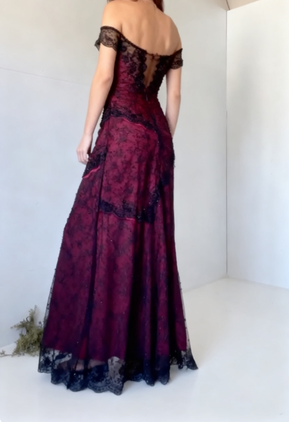 Chic Sheath Strapless Burgundy Tulle Prom Dress Long Formal Prom Dress