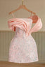 Chic Straps Pink Sequind Mini Homecoming Dress 18Th Birthday Outfits
